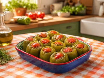 İstanbul Usulü Zeytinyağlı Biber Dolma